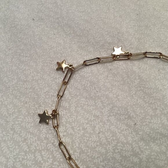 Goldtone 9” Ankle Bracelet with Stars - Picture 4 of 5